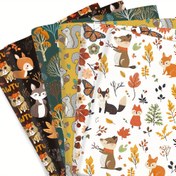 Resim 1 adet Sonbahar Ayı ve Tilki Baskılı Yıkama Kumaşı - 57x19.68" (145x50cm) Polyester, Canlı Maple Yaprakları, Kelebekler, Çam Taneleri Tasarımı DIY El Sanatları, El Yapımı Yama, Şükran Günü ve Tavuk Günü Projeleri, Yıkama Malzemeleri için 