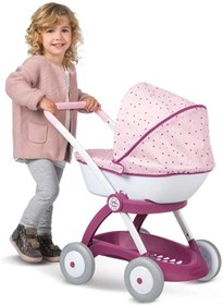Resim Smoby Baby Nurse Chulli Pop Oyuncak Bebek Arabası Pusetli ve Başlıklı, Pembe-Mor 254103 
