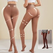 Resim Kadınlar İçin Şeffaf Nude/Kırmızı-Kahverengi Tayt - Kalça Kaldırma Etkili, Günlük ve Özel Günler İçin Opak Çoraplar, Rahat & Dayanıklı, Makinede Yıkanabilir (Şık Özel Seri) 
