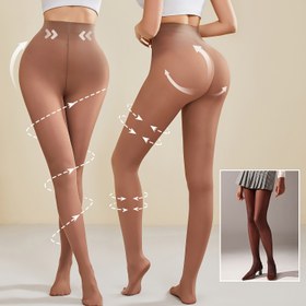 Resim Kadınlar İçin Şeffaf Nude/Kırmızı-Kahverengi Tayt - Kalça Kaldırma Etkili, Günlük ve Özel Günler İçin Opak Çoraplar, Rahat & Dayanıklı, Makinede Yıkanabilir (Şık Özel Seri) 
