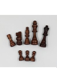 Resim Ahşap Satranç Taşları Orta Size Renkli 