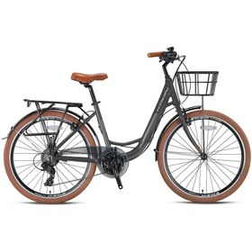 Resim Kron Cx 100 - 28 City Bike - Unisex - 15' - 21 Vites - V.b Şehir Bisikleti - Bej-siyah/kahverengi 