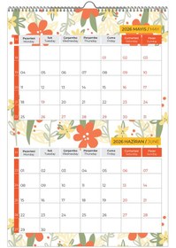 Resim 2026 Duvar Planlama Takvimi Çiçekli-33x48 Cm 