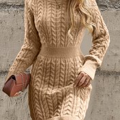 Resim Kadın Kazak Elbise - Zarif Mor, X-Line Siluet, Her Gün ve Resmi Etkinlikler İçin Şeffaf Olmayan Kumaş - Kolay Bakım Kazak Elbise Kıyafeti, Sevimli Kazak Elbiseler, Günlük Giyim, Dokulu Örgü, Kaliteli El Sanatları, Ofis Kıyafeti, Rahat Malzeme, Şık Kadınlar 