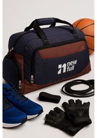Resim Newfull Sport Kanvas Seyahat Ve Spor Çantası-Ortaboy Lacivert-Kırmızı Lacivert - Kırmızı 