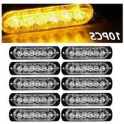 Resim Pazly 10 Adet Kırmızı 6led 12-24v Çekici Kamyon Ve Tekne İçin Tehlike Sinyal Lambası 