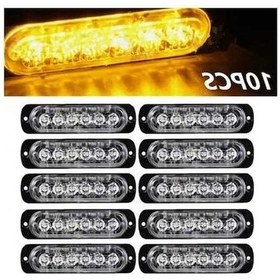 Resim Pazly 10 Adet Kırmızı 6led 12-24v Çekici Kamyon Ve Tekne İçin Tehlike Sinyal Lambası 