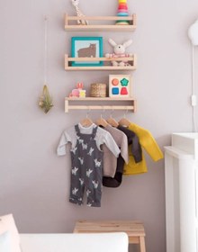 Resim Montessori Kitaplık Çocuk Odası Duvar Rafı Ahşap Kitaplık Raf 3 Adet 