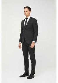 Resim İgs Erkek Füme Slim Fit Dar Kalıp Klasik Takım Elbise-23991 