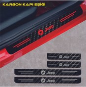 Resim nehay shop Jeep İçin şık tasarım karbon sticker seti Aksesuar Oto Kapı Eşiği özel yeni sticker Karbon 4 Adet 