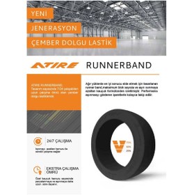 Resim ATİRE 13.5x5.5-8 Runner Band Çemberli Düz Dolgu Forklift Lastiği 