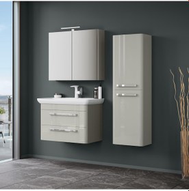 Resim Orka Rose 80 Cm Mdf Kaşmir Banyo Dolabı Takımı Ve Boy Dolabı 