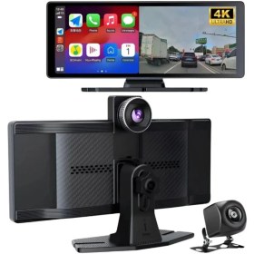 Resim Kcr-1 Kablosuz Carplay & Android Auto Araç Kamerası Dokunmatik Ekran 4k Ön + 1080p Arka Kamera 