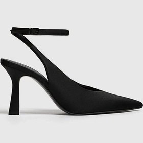 Resim Duxal Shoes Arkası Açık Topuklu Ayakkabı Siyah 