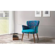Resim Vistaso Etnik Desen Turkuaz Tekli Koltuk, Berjer (Salon, Balkon, Ofis) 