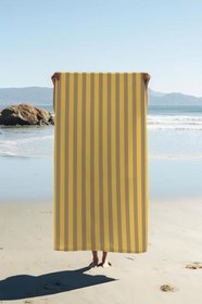 Resim Dijital Baskı Plaj Deniz Havlusu Renkli Çizgili Desen Peştamal HVL0222 