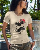 Resim Kurt Gibi Viskili Kadın Tişört 