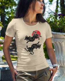 Resim Kurt Gibi Viskili Kadın Tişört 