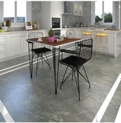 Resim Knsz masa sandalye takımı hem75mazlum cvzsyh 070*070 klç 2 sandalye syhsyh kolçaklı 