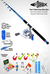 Resim Tam Takım Kıyı Olta Seti - 270cm Kamış 30-60GR / 3000'lik Supreme Olta Makinesi - Taşıma Çantalı 