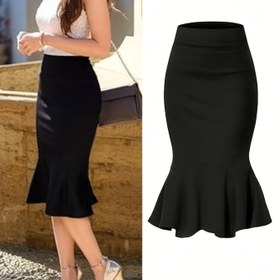 Resim Kadınlar İçin Şık Yüksek Belli Kalem Etek - Ofisden Partiye Resmi ve Günlük Kıyafetler, Yapılandırılmış Esnemeyen Kumaş, Makinede Yıkanabilir, İş Etkinlikleri İçin, Tüm Sezon Profesyonel ve Günlük Giyim, Kadınlar İçin Etek 