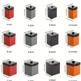 Resim Xuweiwei 1 Adet Paslanmaz Çelik Rüzgar Geçirmez Kapaklı Kare Tasarım Red Ev Ofis Araç İçin Taşınabilir Kül Tablası 
