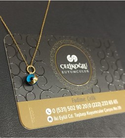 Resim Çelikoğlu Kuyumculuk 14 Ayar Altın Kolye Uçu Nazarlik 