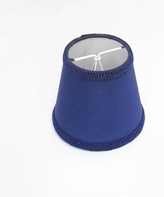 Resim Sutaşı İşlemeli Mini Boy Maşalı Avize Abajur Başlığı Mum ampul üstüne takılır 14cm (Mavi) 