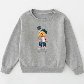 Resim Fyk Kids 2'li Erkek Çocuk Baskılı Yuvarlak Yaka Sweatshirt Gri - Siyah 