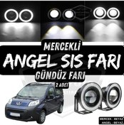 Resim Peugeot Bipper 2008-2022 Uyumlu Üniversal Mercekli Angel Sis Farı Metal Su Geçirmez 76 Mm Be Halkalı Gündüz Farı Sis Farı 54962709 