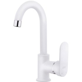 Resim Bms Armatür Mercan Kuğu Lavabo Bataryası Mat Beyaz 368B 