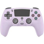 Resim Mor-kablosuz Gamepad Bluetooth Denetleyici Çift Titreşim Hiçbir Gecikme Usb Joystick Led Işık Ile Ps4 Ps3 Pc Için Dokunmatik Yüzey Kontrolü 