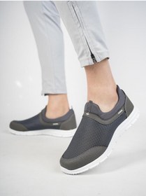 Resim Kadın Erkek Unisex Ortopedik Bağcıksız Nefes Alabilen Hafif Yürüyüş Sneaker Füme Renk Spor Ayakkabı 