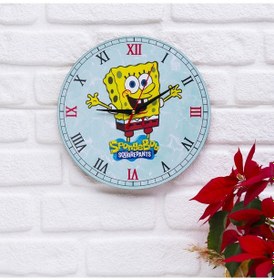 Resim Deep Craft Dekoratif Ahşap Duvar Saati Salon,çocuk Odası Saati - Spongebob Sarı 