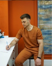 Resim Bisiklet Yaka Düz Paça Scrubs Takımı - XS 