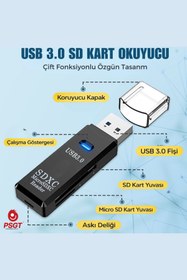 Resim OEM 2in1 Usb 3.0 Micro Sd Hafiza Karti - Tf Kart Okuyucu Hub Adaptör Veri Aktarici 