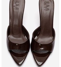 Resim Luvishoes Tıera Kahverengi Rugan Kadın İnce Topuklu Terlik 