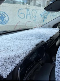 Resim SSS TEKSTİL GRİ peluş torpido havlusu-Torpido Göğüs Havlusu-her araca uyumlu 