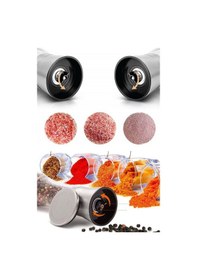 Resim Seramik Bıçaklı Baharat ve Tuz Değirmeni Öğütücü Krom - 2 Adet 