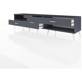 Resim Hyperion Tv Ünitesi Tek Raflı 3 Çekmeceli 220x44x51 Antrasit-antrasit Antrasıt/antrasıt - Antrasıt 