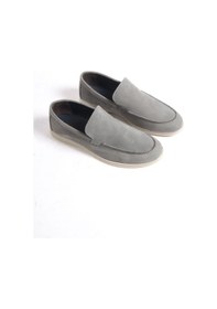 Resim Mubiano Hakiki Deri -mbkry22103gr Gri Nubuk Erkek Loafer Gri 