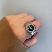 Resim Basit Parmak Yüzüğü Moda Mini Saat, Vintage Kişilik Uniseks Ultra-Küçük Zaman Göstergesi 