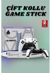 Resim Diğer Çift Oyun Kollu 4k Hd Ekran Nostaljik 20.000 Oyunlu Beyaz Game Stick 35939505 