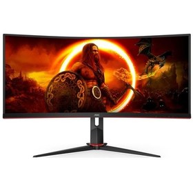Resim Aoc CU34G2XP/BK 34" 1 MS 180 Hz Freesync Premium WQHD VA Curved Oyuncu Monitörü Teşhir 