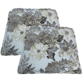 Resim Knsz sırt minderi 2 li mazlum çiçek gri kumaş cırtlı tel sandalyesi sırtı için 