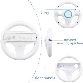 Resim OSTENT Mario Kart Yarış Oyunları Direksiyon Nintendo Wii Uzaktan Kumanda için Uyumlu, Renk Beyaz 