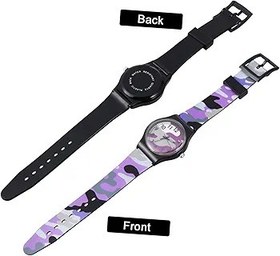 Resim Gatuida 3 Parça Karikatür Kamuflaj Izle Karikatür Tarzı Kol Saati Öğrenciler Hediye Izle Erkekler Için Kamuflaj Izle Okunması Kolay Izle Çocuk Pvc Kuvars Saatler Mor Ayarlanabilir 