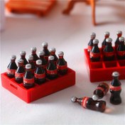 Resim 13 adet Mini Kola İçecek ve Tepsi Seti - Sevimli Bebek Evi Aksesuarları, Yaz Temalı DIY Minyatür Model, Sahne Mini İçecek Aksesuarları 