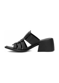Resim Mammamia D25yt-1540 Kadın Hakiki Deri Topuklu Terlik Siyah Siyah 