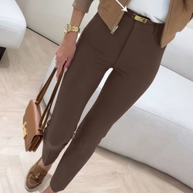 Resim Kadınlar için Dar Kesim Şık Düz Renkli Ayak Bileği Uzunluğu Pantolon - Kemer Yok, Tüm Mevsim Kullanıma Uygun İş Giyimi, Ofis ve Günlük Giyim İçin Düzenli Kesim, Ofis Kıyafeti, Şık Stil, Pürüzsüz Dokulu, Kadınlar İçin Elbise Pantolonu, Kadınlar İçin Şık Pantolon, Kadınlar İçin Pantolon, Kadınlar İçin Pantolon 